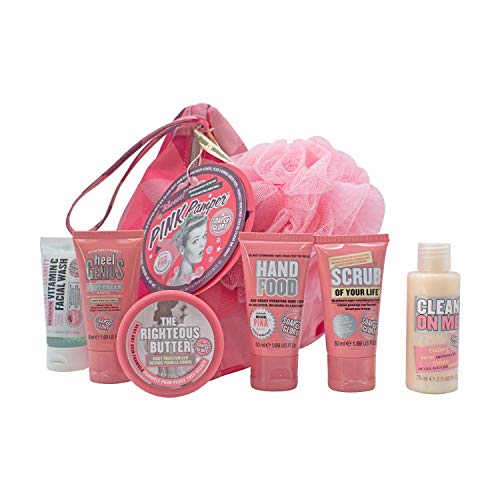 Soap and Glory Pink Pamper Christmas Gift Set Contains Clean On Me And Hand Food