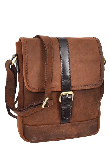 Sac bandoulière vintage marron Arlo en cuir pour homme | Look rétro chic