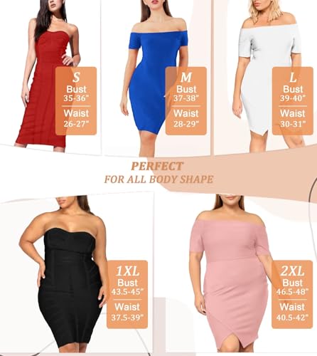 Hybrid & Company Women's Retro Charm Off Shoulder Stretch Fit Dress for Party4