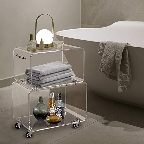Sponsored Ad – ONELUX 2119 Rolling Utility Cart Tower Rack for Kitchen Bathroom Laundry Dining Room Places,Acrylic Mobile Storage Cart On Wheels