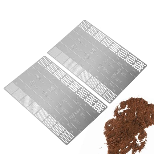 Guide de mesure des grains de café et carte de référence de taille de mouture