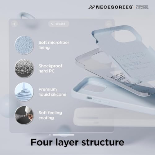 Image of Liquid Silicone Case Compatible for iPhone 15 Plus Light Blue | Slim Back Cover | Soft Touch Bumper | Shockproof Drop Protection | Microfiber Cloth Inside | Sleek Solid Design