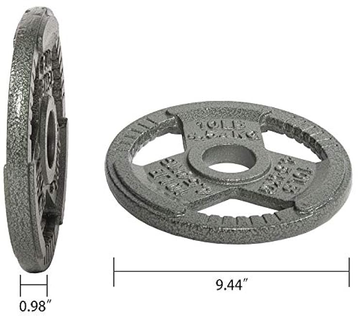 Olympic Cast Iron 2-Inch Weight Plates for Strength Training & Weightlifting, 255 Pounds Set, Multiple Packages