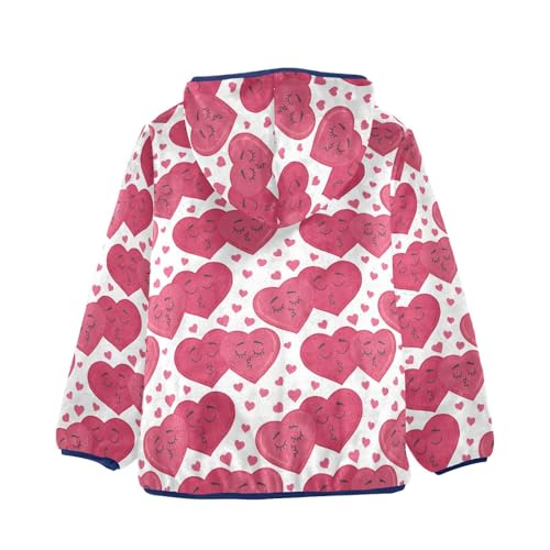 Lovers' Hearts Girls Fleece Jacket Girls Fall Jacket Girls Zip Up Hoodie Girls Sherpa Jacket 2-10T2