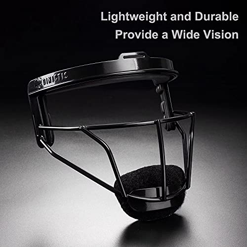Dinictis Softball Face Mask, With Wide Field Vision, Lightweight And Comfortable, Suit For All Ages - Durable And Safety Fielder Head Guard- Black-Youth(M) #TOP3