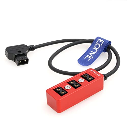 Adaptateur D-Tap rouge contre l'encombrement des câbles d'alimentation en reportage