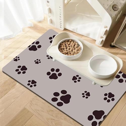 Tapete absorvente de comida para cães, tapete absorvente para alimentação de animais de estimação, toalhas de mesa individuais para comida e água, sem manchas, dispensador de água para cães, tapete