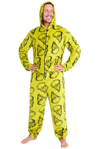 The Grinch Pijama Mono Polar con Capucha y Bolsillo Canguro para