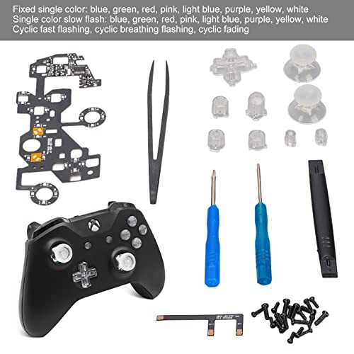 Image of Hilitand Multi Luminated Thumbsticks D pad ABXY Start Back 8 19 Modes LED LED Kit for ONE S Controller, Controller NOT Included