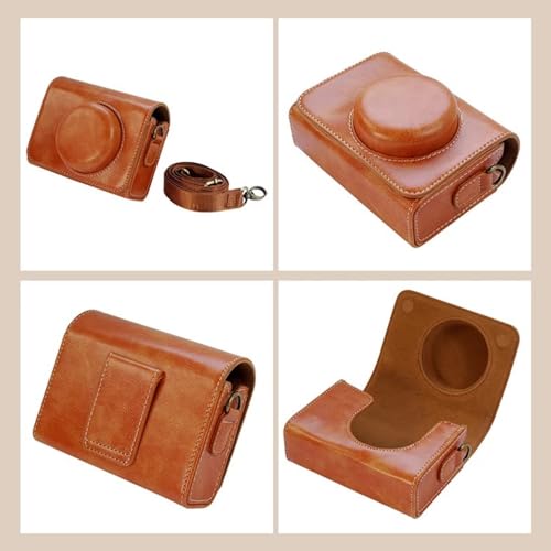 Funda para cámara Sony ZV-1F en cuero PU marrón miniatura 2