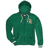 Mitchell & Ness Green Bay Packers Full Zip Hoody Sweatshirt - NFL Mens Zipper Hoodie (XL)