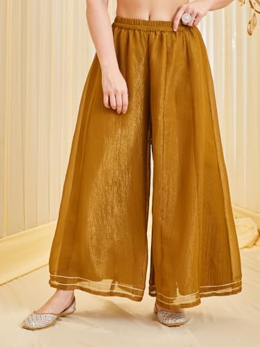 Image of MOKOSH Women's Silk Embroidery Peplum Kurta Sharara with Dupatta | Anarkali Kurta Set | Sweetheart Neck Full Sleeve Ethnic Suit | 3 Piece Outfit | Indian Kurta Outfit With Sharara