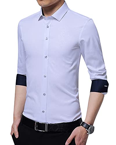 Men's Regular-Fit Long Sleeves Button Down Dress Shirts3