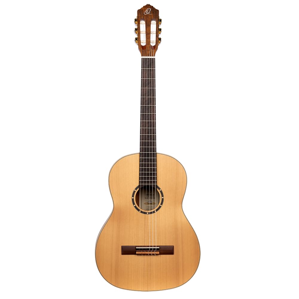 Ortega Guitars Konzert Gitarre Linkshänder – 4/4, Slim Neck – Family Series Pro – Inklusive Gig Bag – Massive Kanadische Rotzeder, Mahagoni, Natur (R131SN-L) | 4/4 Nylonsaitengitarre, massive kanadische Rotzederndecke und Mahagoni-Korpus Satin-Finish, sli