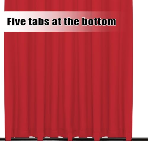 Image of Easy-Going Outdoor Curtains for Patio 1 Panel, 110x120 inch, Red | Waterproof, Windproof, Weatherproof Privacy Outdoor Curtains for Cabanas Porches and Pergolas, Grommet Top and Tab Bottom