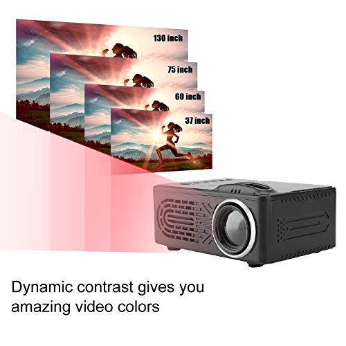 Lecxin HD-projector, 814 multifunctionele duurzame mini digitale HD-projector zwart 1080p ondersteuning externe mobiele… - Image 3
