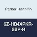 Parker Hannifin 6Z-HB4XPKR-SSP-R Series HB4X Stainless Steel 3-Way Ball Valve, PEEK?Polyetheretherketone Seat, Fluorocarbon Rubber Seal, Red Colored Handle, 3/8" CPI Compression