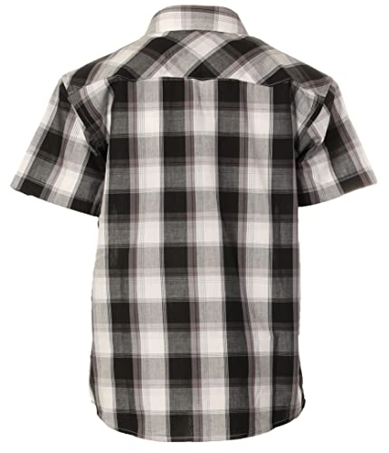 Image of Gioberti Boys Casual Western Plaid Pearl Snap-on Buttons Short Sleeve Shirt