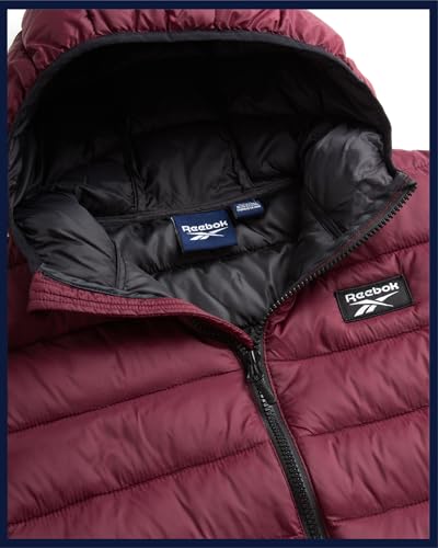 Image of Reebok Boys Winter Coat - Lightweight Insulated Puffer Jacket - Wind & Water Resistant Quilted Hooded Winter Jacket for Boys