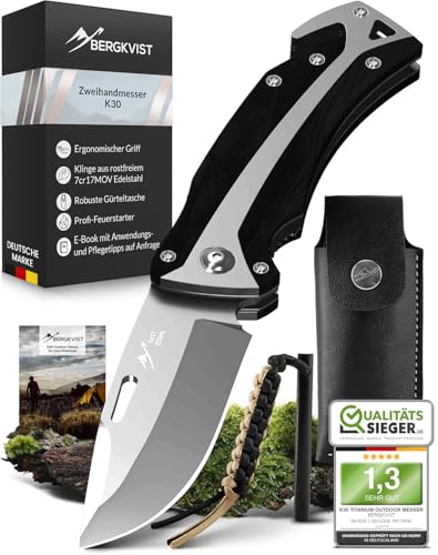BERGKVIST® K30 Coltello pieghevole 3-in-1 - coltellino tascabile a due