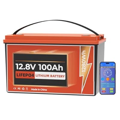12V 100Ah Lithium LiFePO4 Battery Bluetooth, 100A BMS, Great for RV, Camper, Trolling Motor, LED Lights, Solar Backup Power, Small UPS, Off-Grid Applications