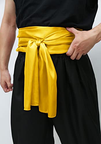 C-ZOFEK Karate Sash Kung Fu Suit Satin Waist Belt 2 PCS 126”*13” for Pirate Cosplay Anime Halloween Accessories3