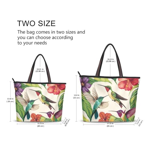 silk fabric zippered tote with zipper convenient womens purses and handbags for Prom Engagement Cocktail Party Wedding (Forest Hummingbird Beige) L2
