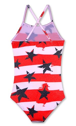 Image of LUOUSE Swimwear for Girls Swimsuits Quick Dry Cross-Back Adjustable Strap Bathing Suit for Kids 2-13 Years