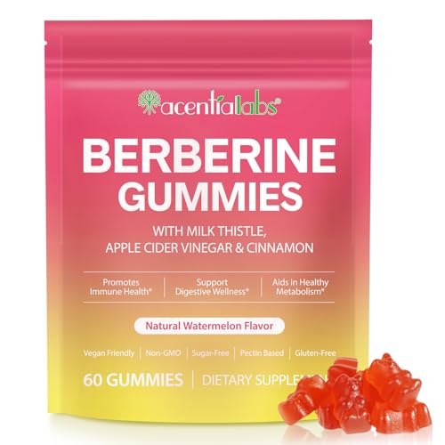 Berberin-Gummibärchen Mit Mariendistel Apfelessig Und Zimt Hochwirksames Berberin-Präparat Fördert Die Gesundheit Des Immunsystems Unterstützt Den Stoffwechsel Wassermelonen-Geschmack 60 Stück