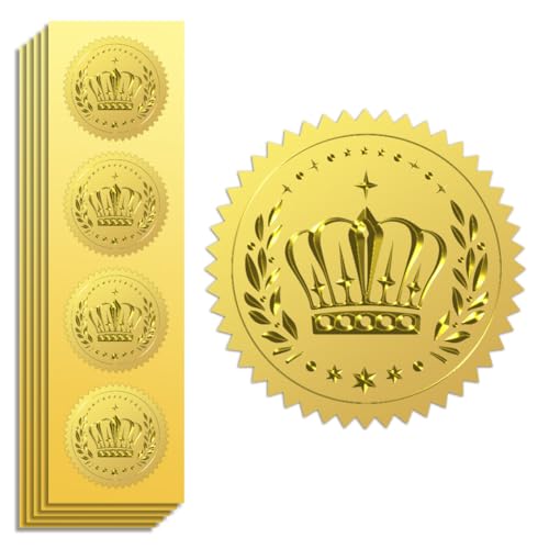 Peacoblue 100Pcs Envelope Gold Foil Seals Self Adhesive Stickers