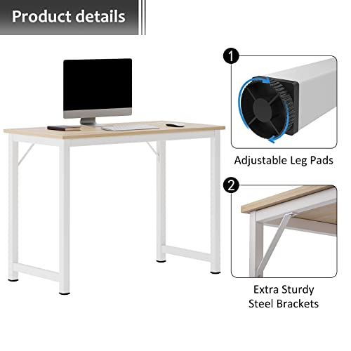 Sogesfurniture Computer Desk 39.4 Inches Sturdy Office Desk Meeting Desk Training Desk Writing Desk Workstation Desk Gaming Desk,Maple #TOP5
