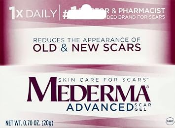 Mederma Advanced Scar Gel - 1x Daily: Use less, save more - Reduces the Appearance of Old & New Scars - #1 Doctor & Pharmacist Recommended Brand for Scars - 0.7 ounce, 0.7 Ounce