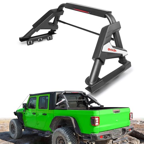 Image of MONOKING Roll Bar with Chase Rack Sport Bar for Mid-Size Truck, Adjustable 56 inch-67 inch Dual Tube with LED Brake Light for Tacoma, Gladiator JT, Frontier, Canyon, Colorado, Ranger