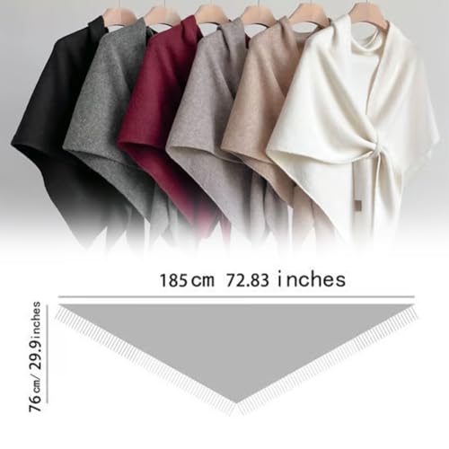 Women's Solid Color Scarf, Pashmina Shawl Wraps, Casual Soft Comfortable Shawl for Daily Wear, Cashmere Knitted Cardigan Wool2