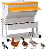 Comedero Automático de Gallinas de Metal de 16 L con Patas, Firme