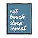 Stupell Industries Eat Beach Sleep Repeat Blue Script Phrase, Design by Lettered and Lined