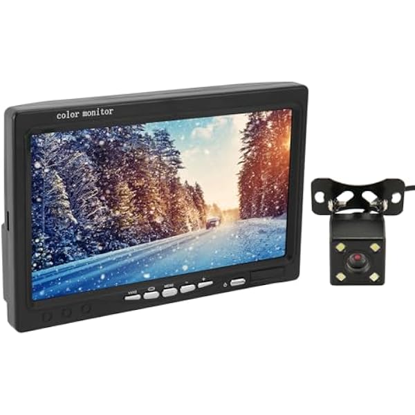 7-calowy Monitor TFT LCD do Tworzenia Kopii Zapasowych Pojazdu Kolorowy Ekran Noktowizor do Przetworników RV, Monitor Widoku z Tyłu Samochodu 1080P Ułatwiający instalację
