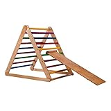Kletterdreieck - Indoor-Hühnerleiter mit Rutsche für Babys, Kleinkinder, Kinder - Starker Rahmen, Regenbogen-Stufen, klappbar - Faltbare Sportgeräte, Multi
