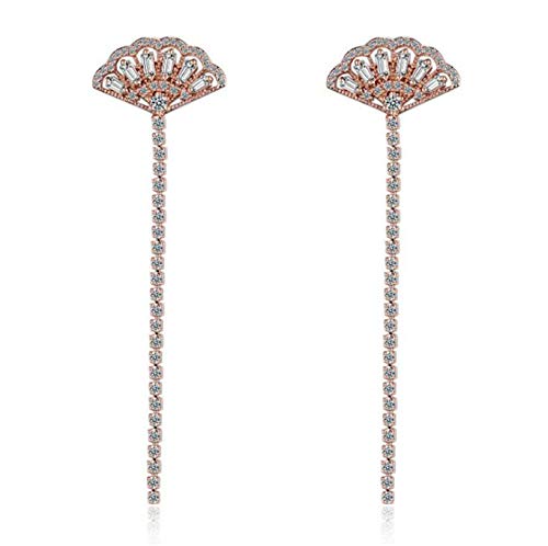 Yikoly Pendientes de plata 925 para mujer y niña, largos, con circonitas brillantes, para hijas, madres, esposas, novias, Plata