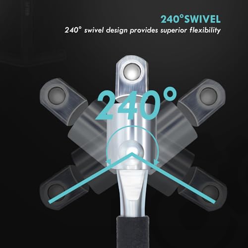 CCLIFE Zündkerzenschlüssel Universal 16mm, 18mm, 21mm 4-teilig für Auto und Motorrad, T-Griff 1/2” Zündkerzensteckschlüssel, Zündkerzenentferner-Werkzeug, Schwarz