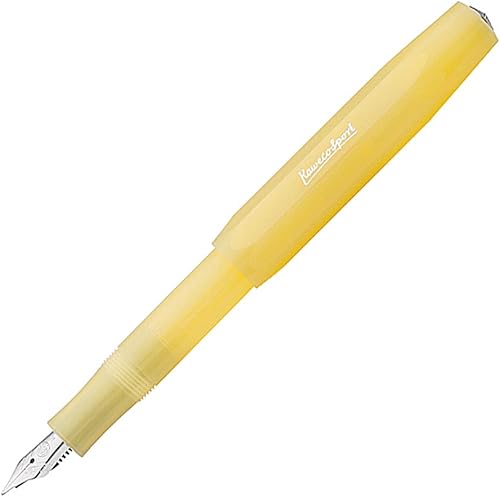 Miniatura 4 de Kaweco Pluma estilográfica deportiva esmerilada Sweet Banana, punta fina deportiva octogonal con clip cromado (novedad 2019).
