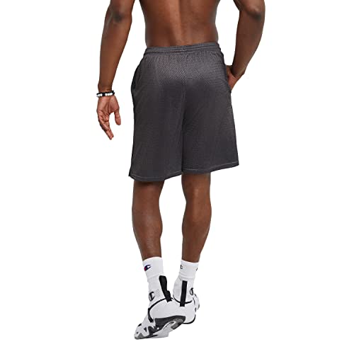 Champion mens 9" Shorts, Mesh Shorts, 9", Mesh Basketball Shorts, Mesh Gym Shorts athletic warm up and track jackets, Granite Heather-407q88, Small US