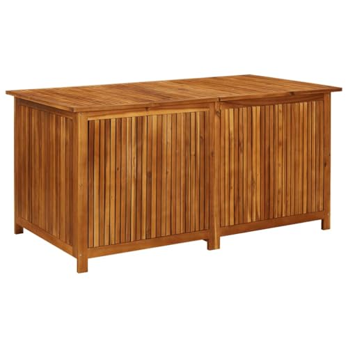 ZIRLANLV Caja de Almacenamiento de Jardín, Baúl Utilitario para Exteriores e Interiores con Bolsa Interior Resistente Al Agua, Madera Maciza de Acacias para Patio y Balcón (150x80x75cm)