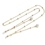 KFGISD, Correa for gafas de sol con colgante de perla y cadena for gafas for mujer,Cadenas para gafas