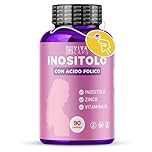 Inositolo integratore 1200 mg con Acido Folico 400 mg 90Cps, Integratore di inositolo e acido folico per Ovaio Policistico e Supporto per l' equilibrio ormonale femminile - Made in italy