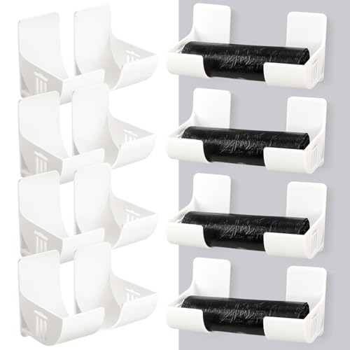 8 pezzi (4 paia), supporto per sacchetti della spazzatura, montato a parete, per sacchetti, stagno, sacco della spazzatura, organizer da cucina, contenitore per sacchetti, stagno, sacco della