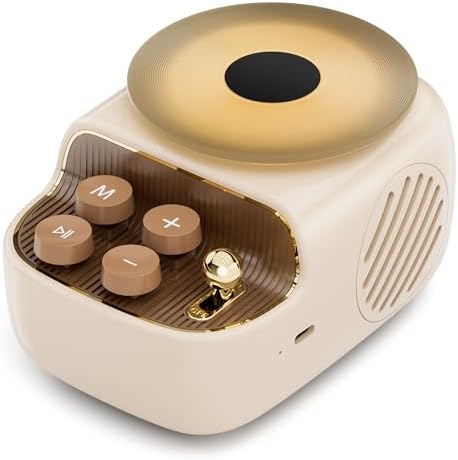 Speakers Bluetooth Wireless, 3 in 1 Protable Cute Speakers with Aromatic Tray, Vintage Record Player Look, Adjustable Ambient Lights for Home Office Decor, Gifts for Mother, Girlfriend, Men