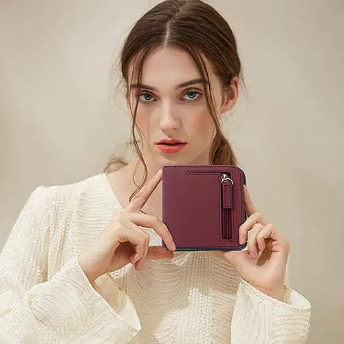 Women Credit Card Holder, Ladies Purse Small, Women 's Coin Wallet, RFID Blocking Leather Wallet Purse Mini Compact Pocket Wallet for Women Zipper Coin Pocket Ladies Small Purse with ID Window - Image 4