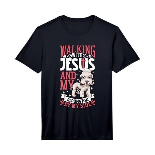 Mens Jesus and Dog - Bedlington Terrier Performance T-Shirt