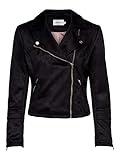 Only Onlgerry Faux Suede Biker Otw Chaqueta de Cuero sintético, Negro, 38 para Mujer